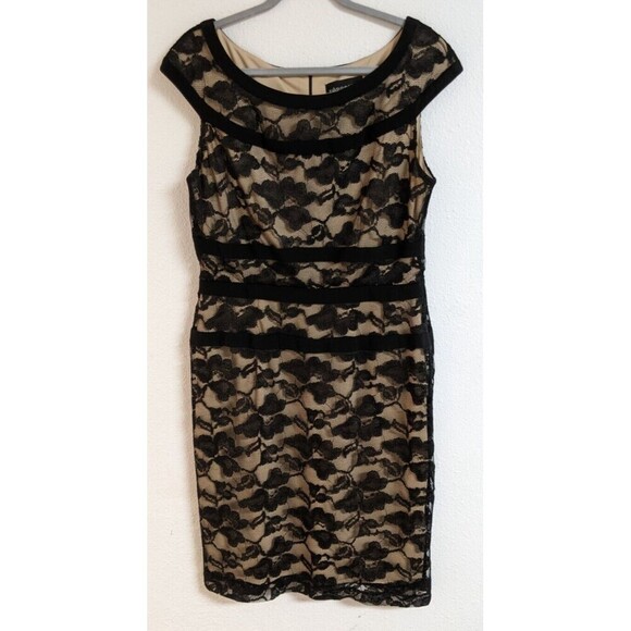 connected apparel Dresses & Skirts - Wmn's CONNECTED APPAREL Black Lace Overlay Party/Cocktail Off Shoulder Dress 12
